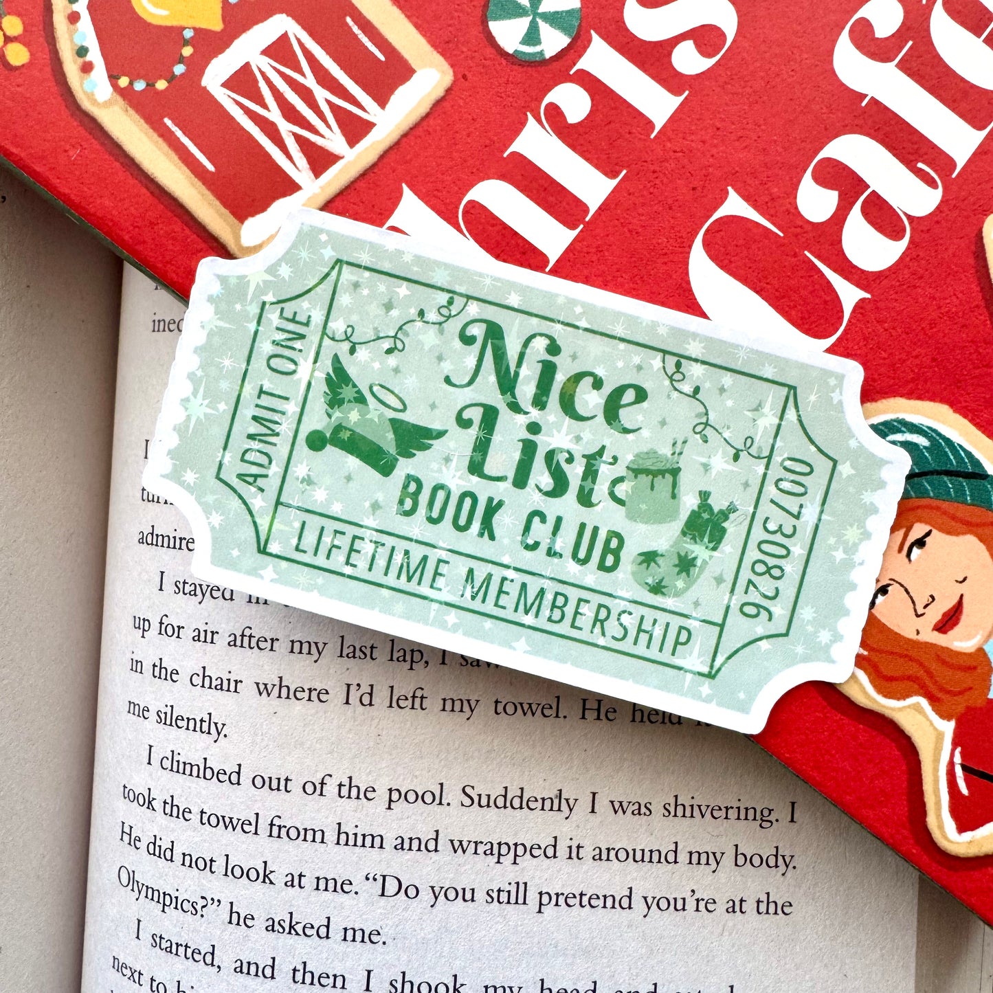 Nice List Book Club Ticket Holographic Sticker