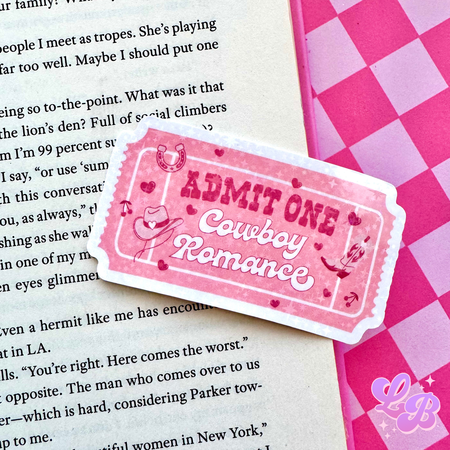 Cowboy Romance Ticket Holographic Sticker