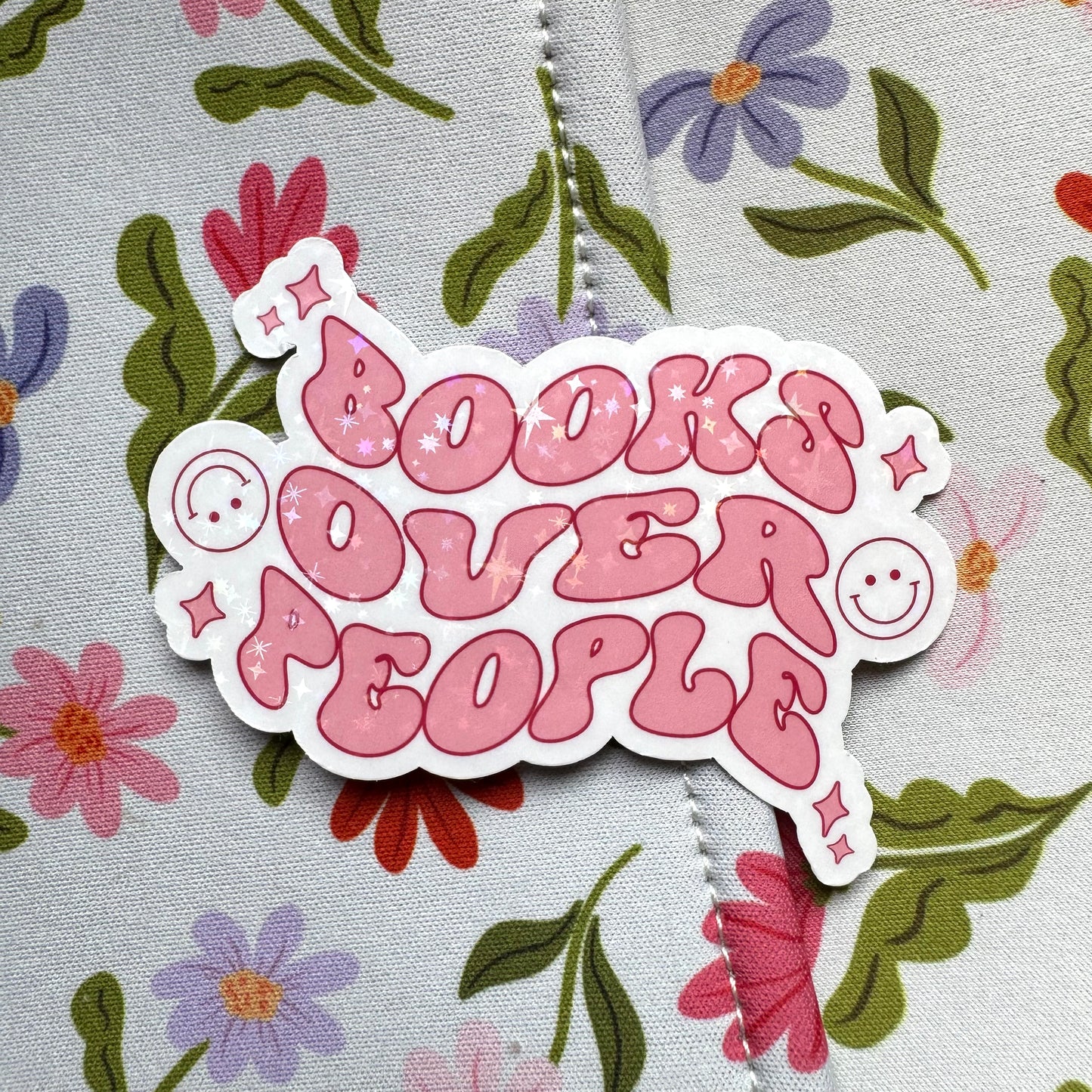 Books Over People Holographic Sticker