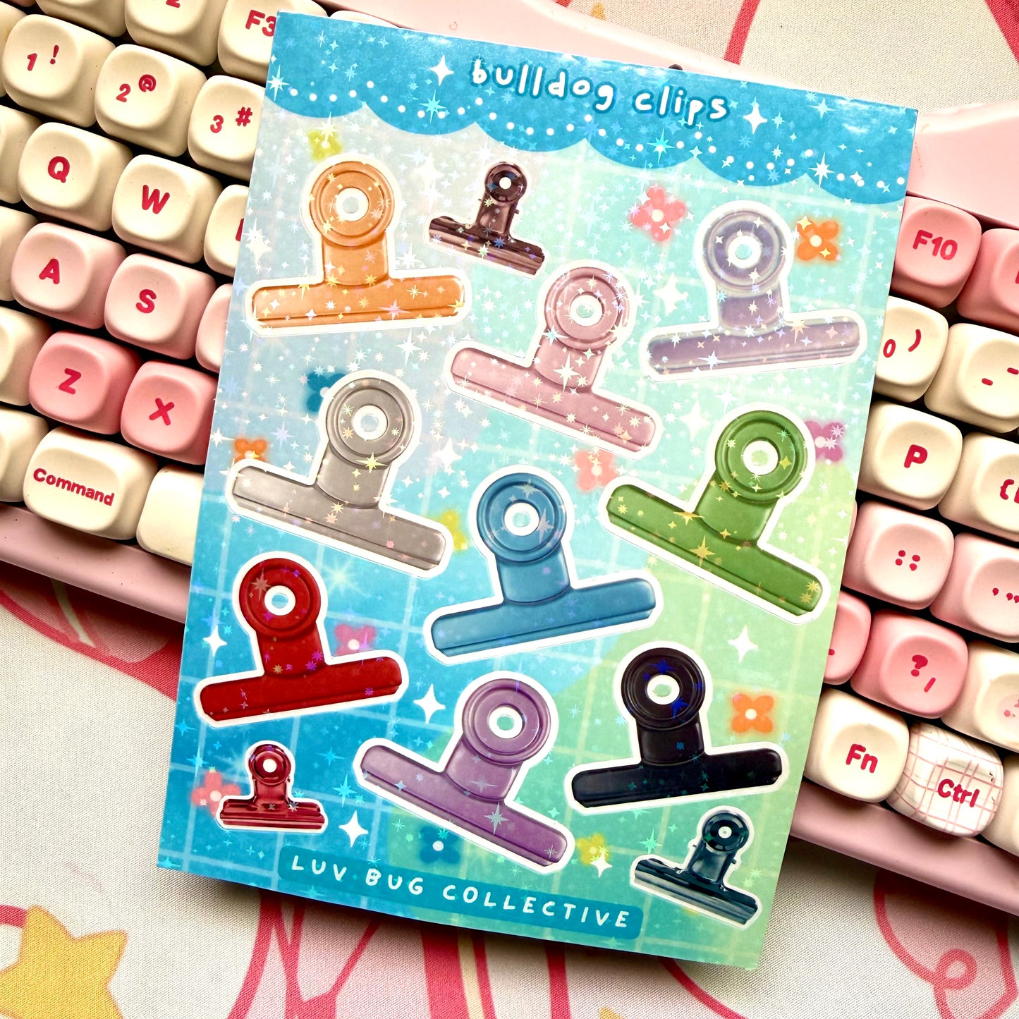 Bulldog Clips Holographic Sticker Sheet