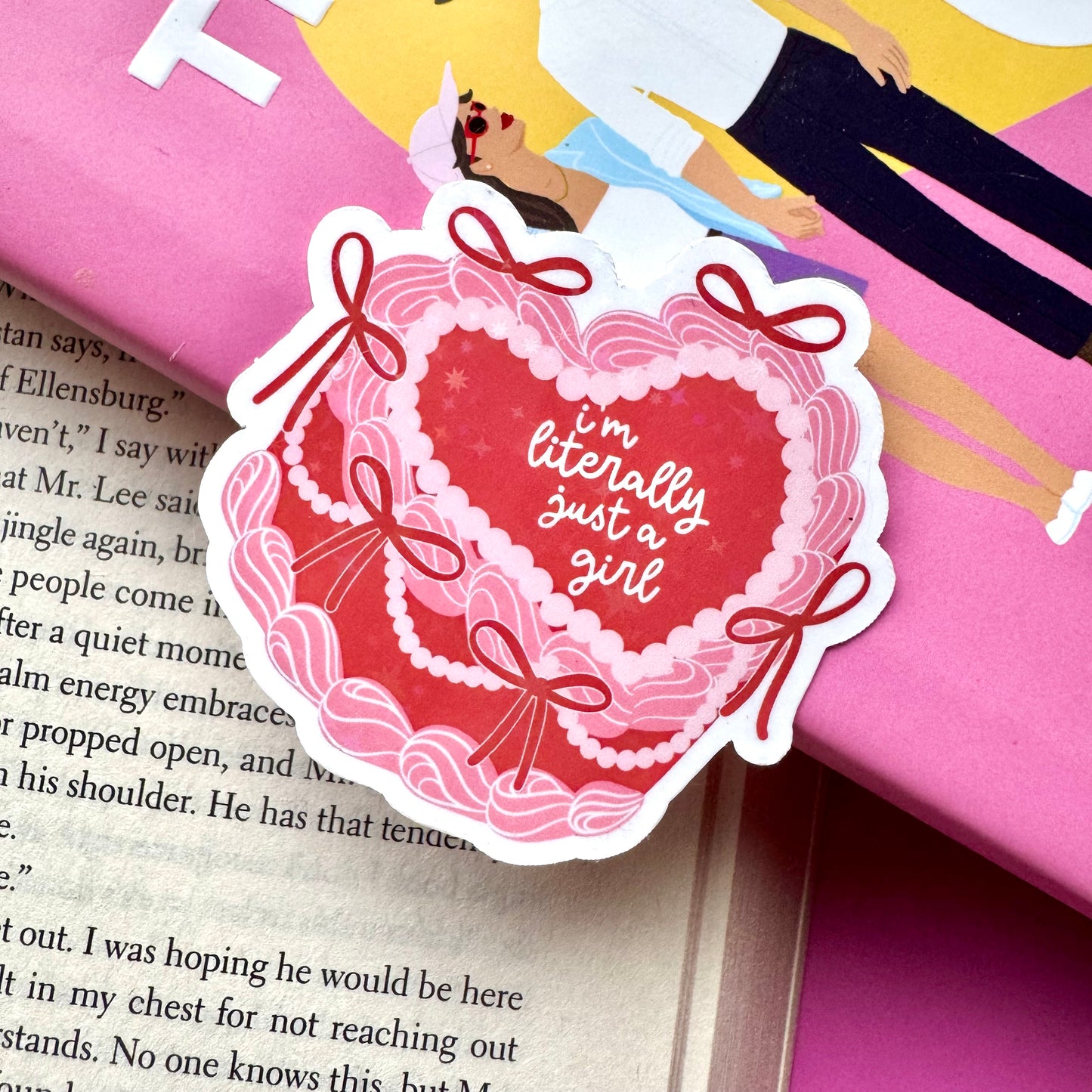 Literally Just a Girl Cake Holographic Sticker