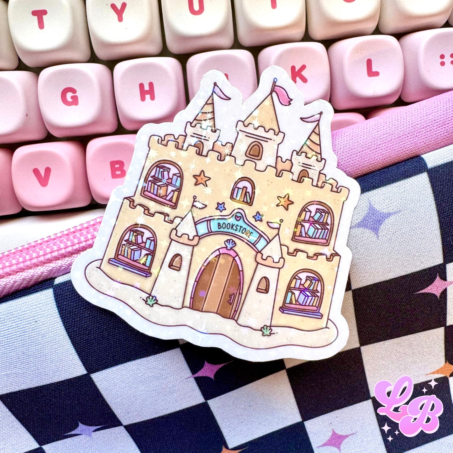 Bookstore Sand Castle Holographic Sticker