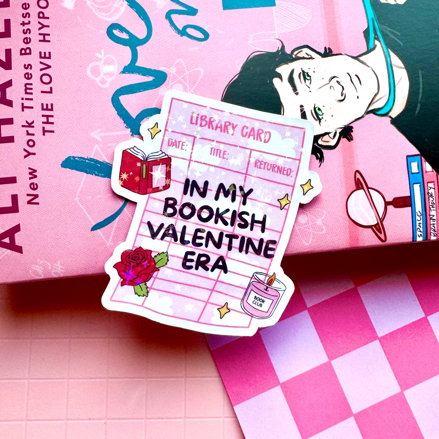 In My Bookish Valentine Era Holographic Sticker