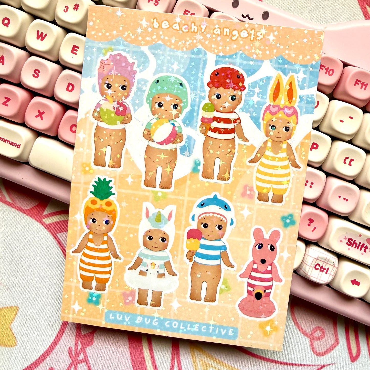 Beachy Angels Holographic Sticker Sheet