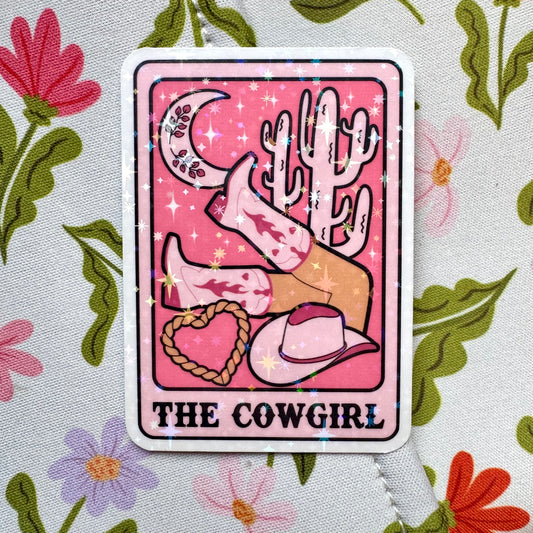 The Cowgirl Tarot Card Holographic Sticker