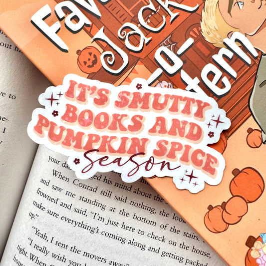 Smutty Books and Pumpkin Spice Season Holographic Sticker