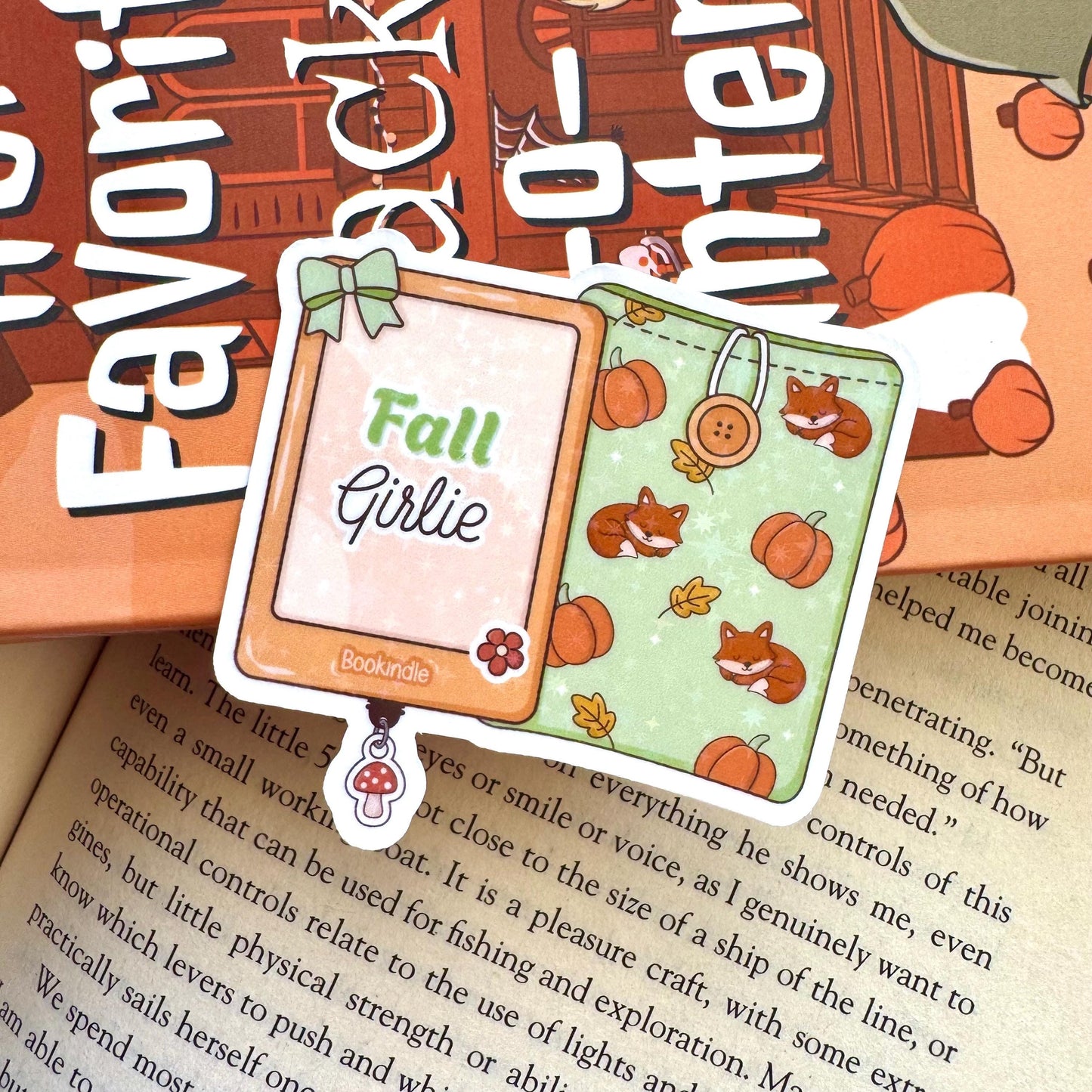 Fall Girlie Kindle Case Holographic Sticker