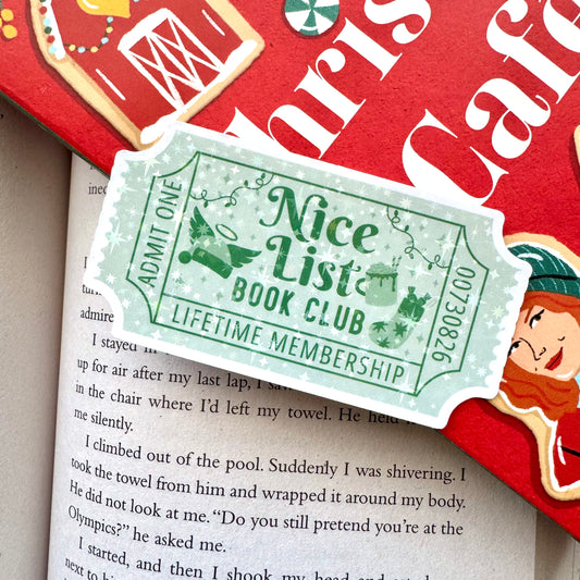 Nice List Book Club Ticket Holographic Sticker