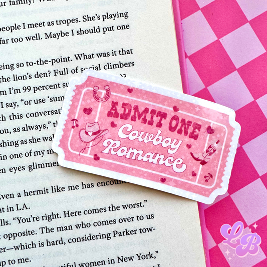 Cowboy Romance Ticket Holographic Sticker