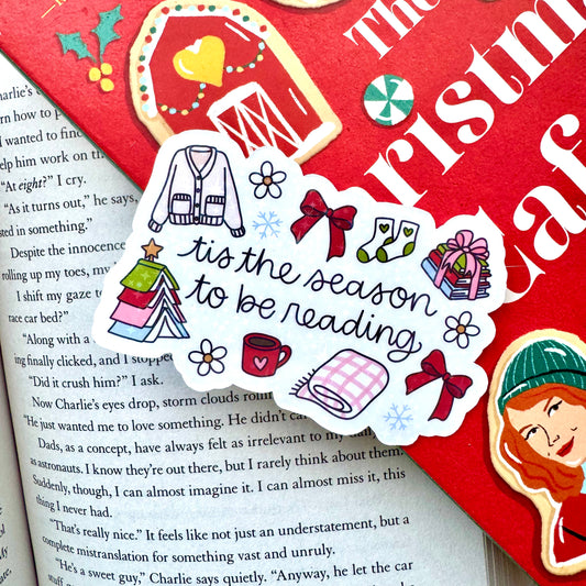 Tis The Season To Be Reading Holographic Sticker