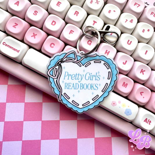 Pretty Girls Read Books Keychain + Bag Charm