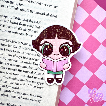 Bookish Girlie Power Holographic Bookmark & Sticker Bundle