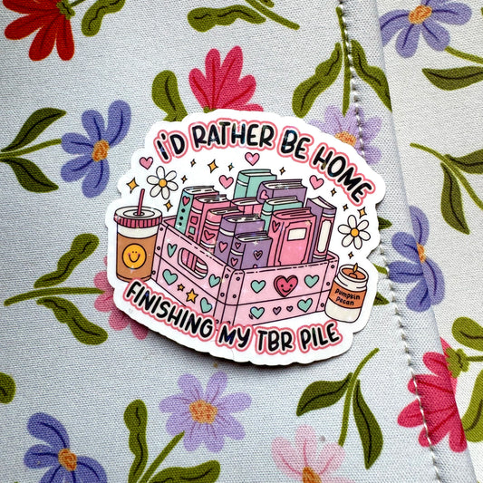 TBR Pile Holographic Sticker