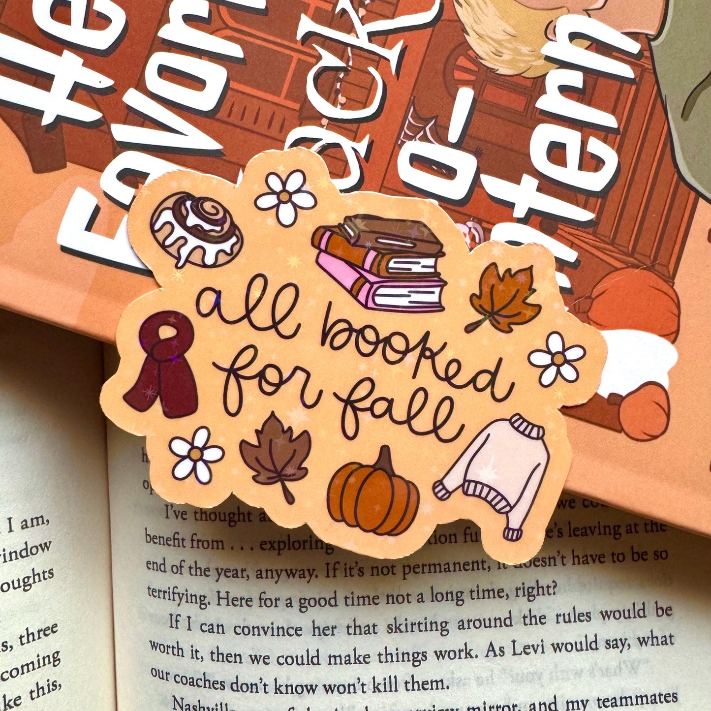 All Booked For Fall Holographic Sticker
