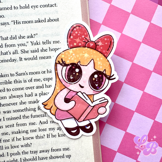 Pink Bookish Girlie Holographic Sticker