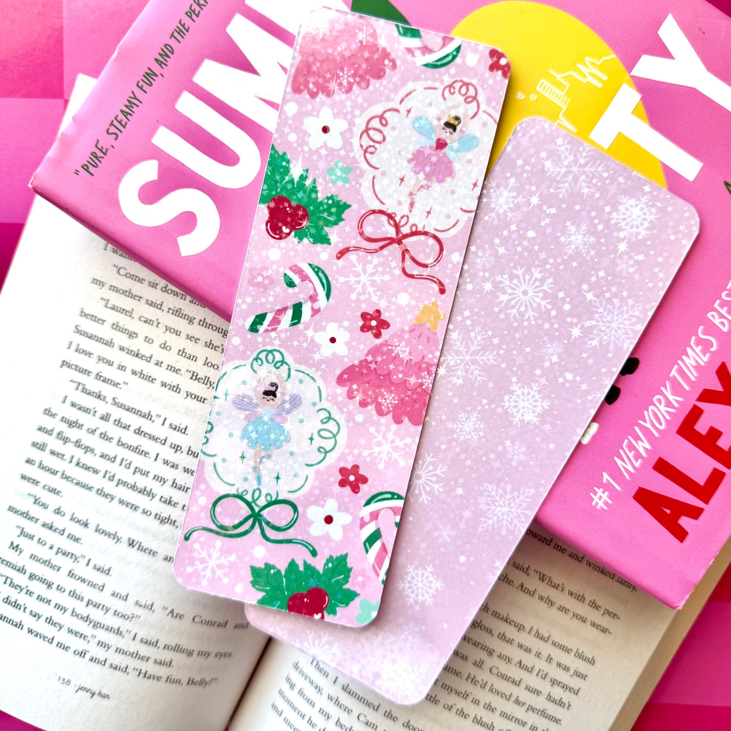 Christmas Fairy Ballerina Holographic Bookmark