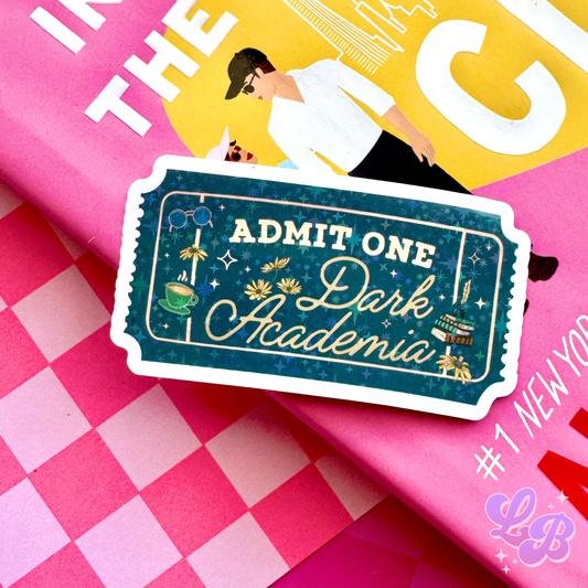 Dark Academia Ticket Holographic Sticker