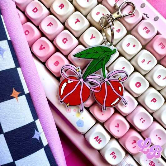 Cherry Bows Keychain + Bag Charm