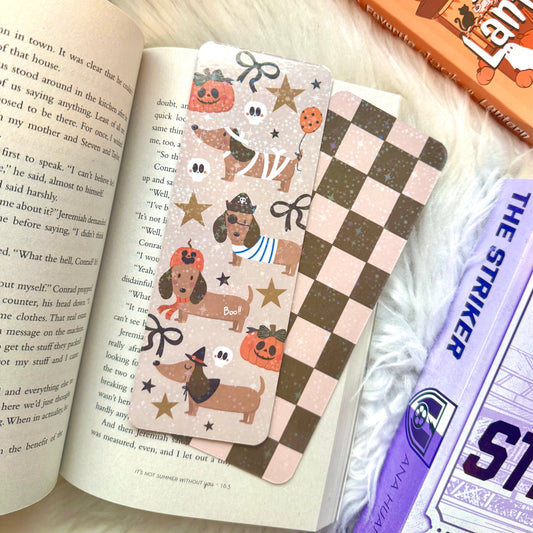 Dachshund Halloween Holographic Bookmark
