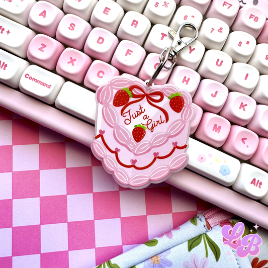 Just A Girl Keychain + Bag Charm
