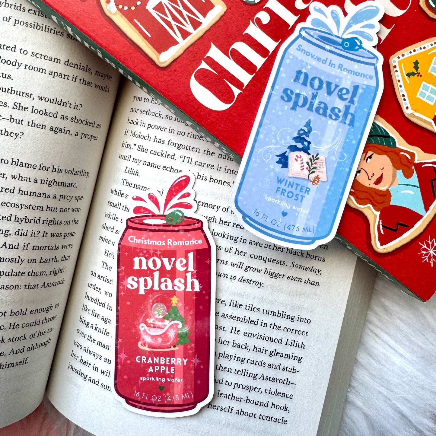 Christmas Romance Novel Splash Holographic Sticker