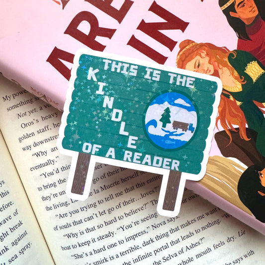 This Is The Kindle of A Reader Holographic Sticker