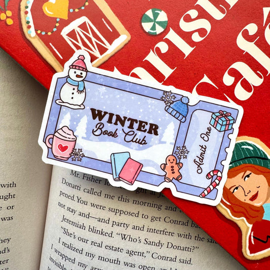 Winter Book Club Ticket Holographic Sticker