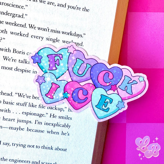 Fuck Ice Candy Hearts Holographic Sticker