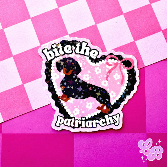 Bite the Patriarchy Holographic Sticker