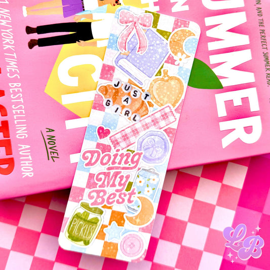 Just a Girl Doing My Best Holographic Bookmark